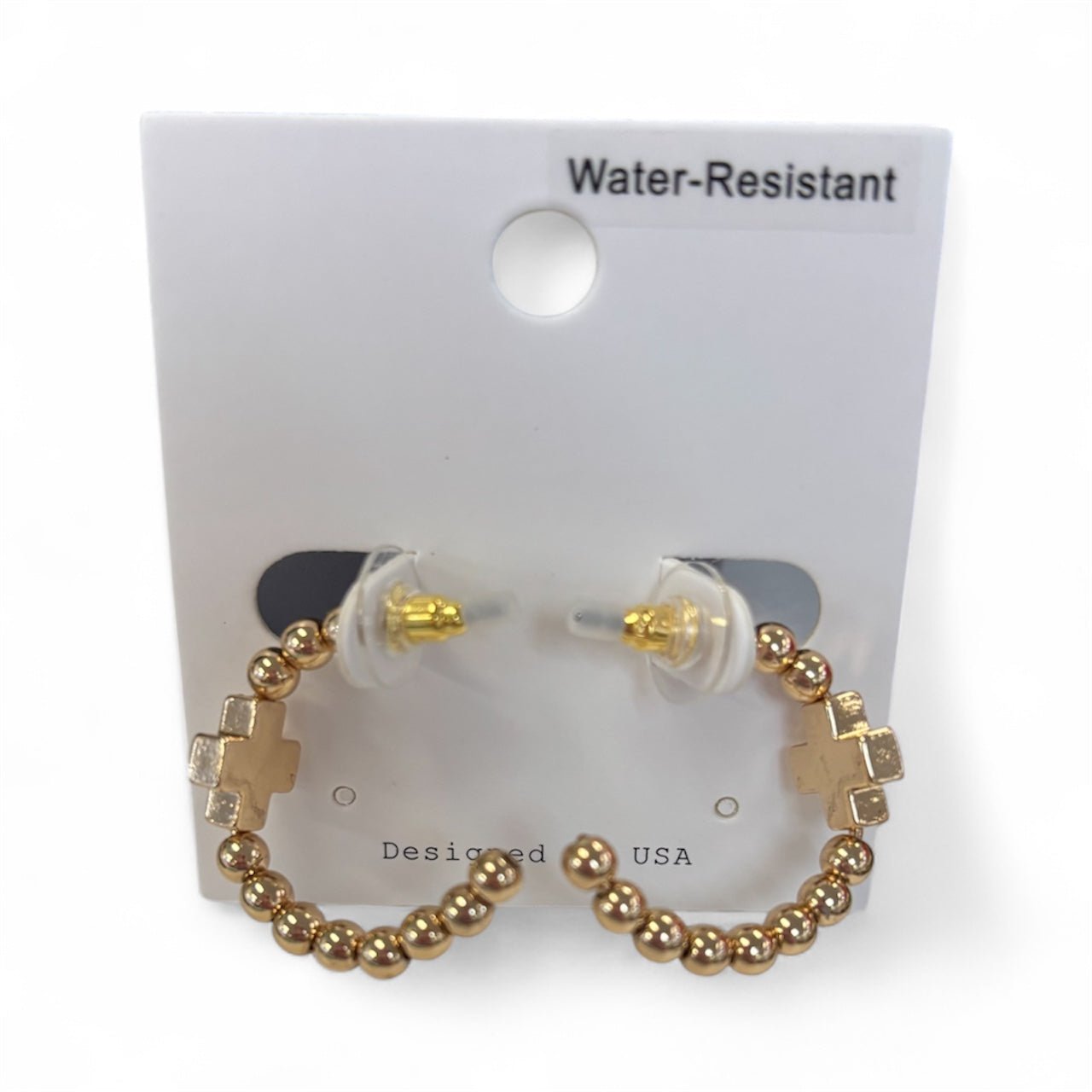 Beaded Cross Hoop - MainStreet Clothing Co.