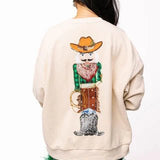 Beige Cowboy Nutcracker Sweatshirt | Queen of Sparkles - MainStreet Clothing Co.