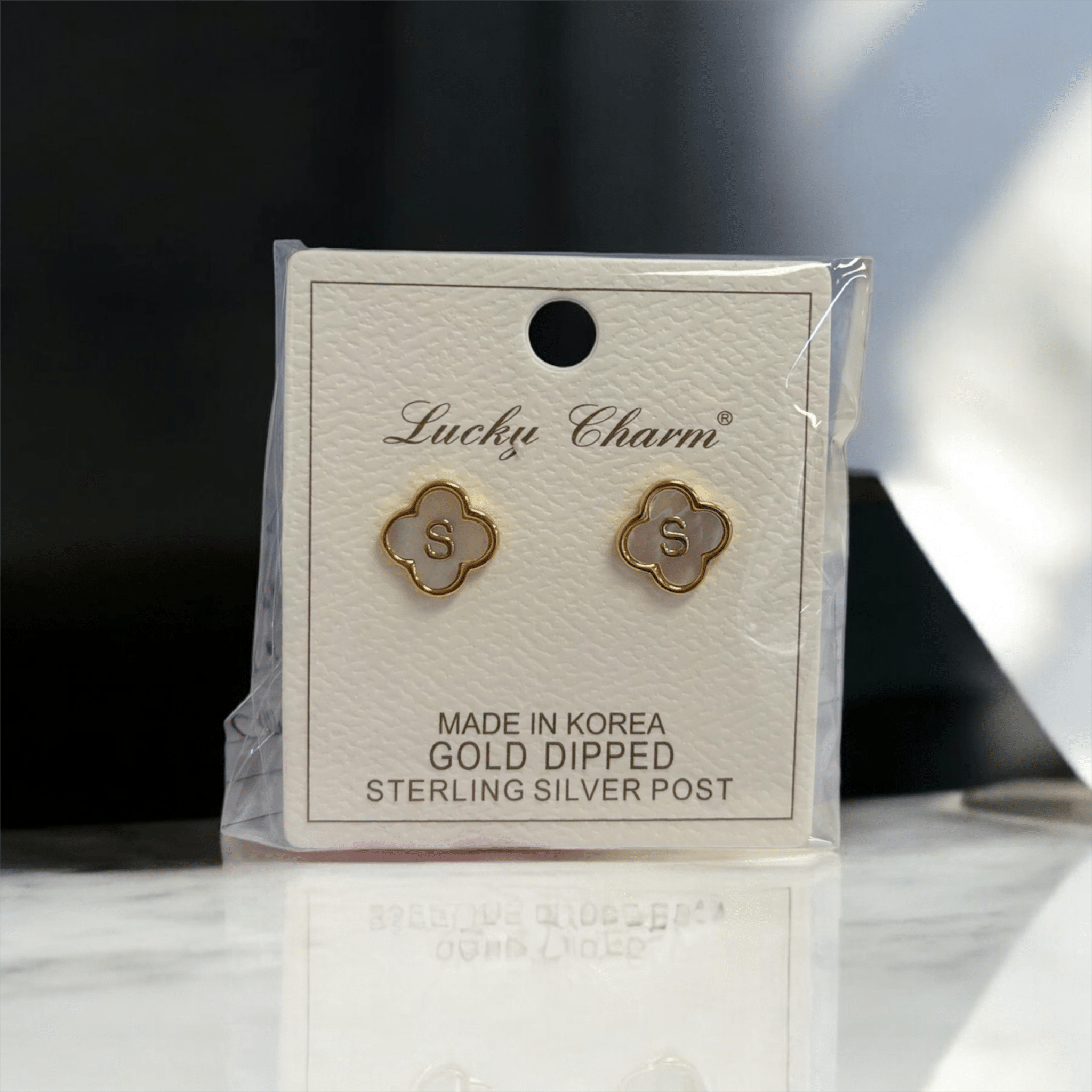 Clover Initial Earrings - MainStreet Clothing Co.