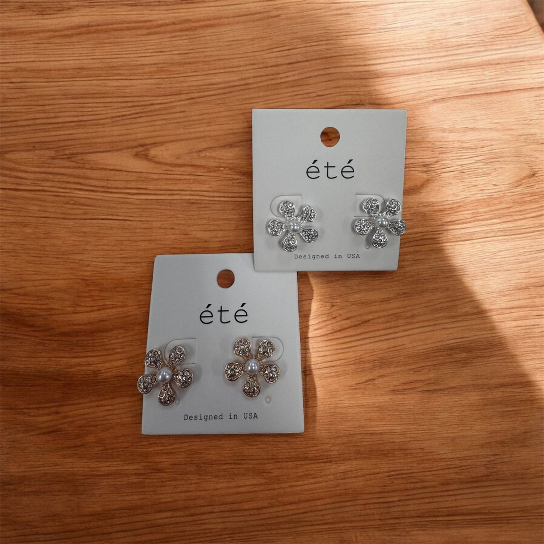 Flower Pearl Studs - MainStreet Clothing Co.