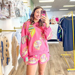 Pink Multi Shell Shorts | Queen of Sparkles - MainStreet Clothing Co.