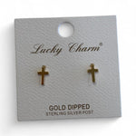 Simple Small Cross Studs - MainStreet Clothing Co.