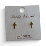 Simple Small Cross Studs - MainStreet Clothing Co.