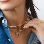18K Gold Diamond Tennis Necklace - Grayce's Boutique