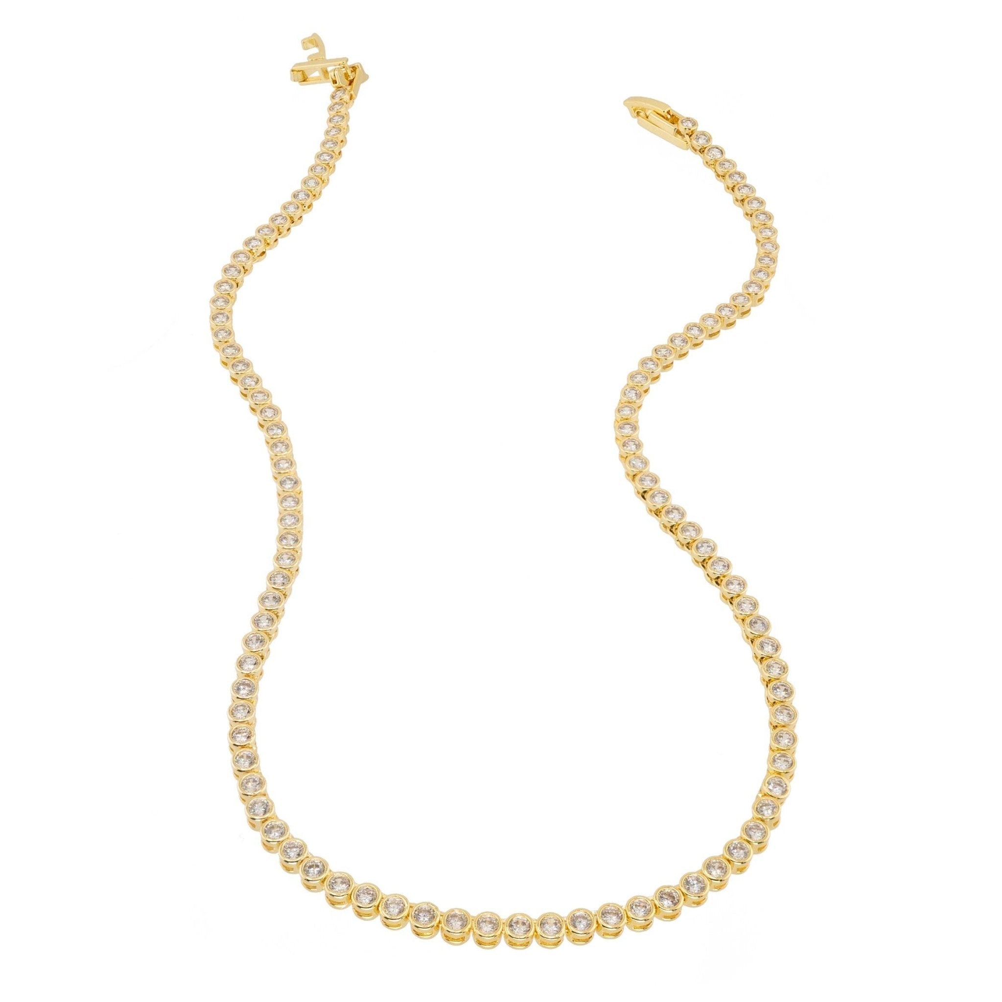 18K Gold Diamond Tennis Necklace - Grayce's Boutique