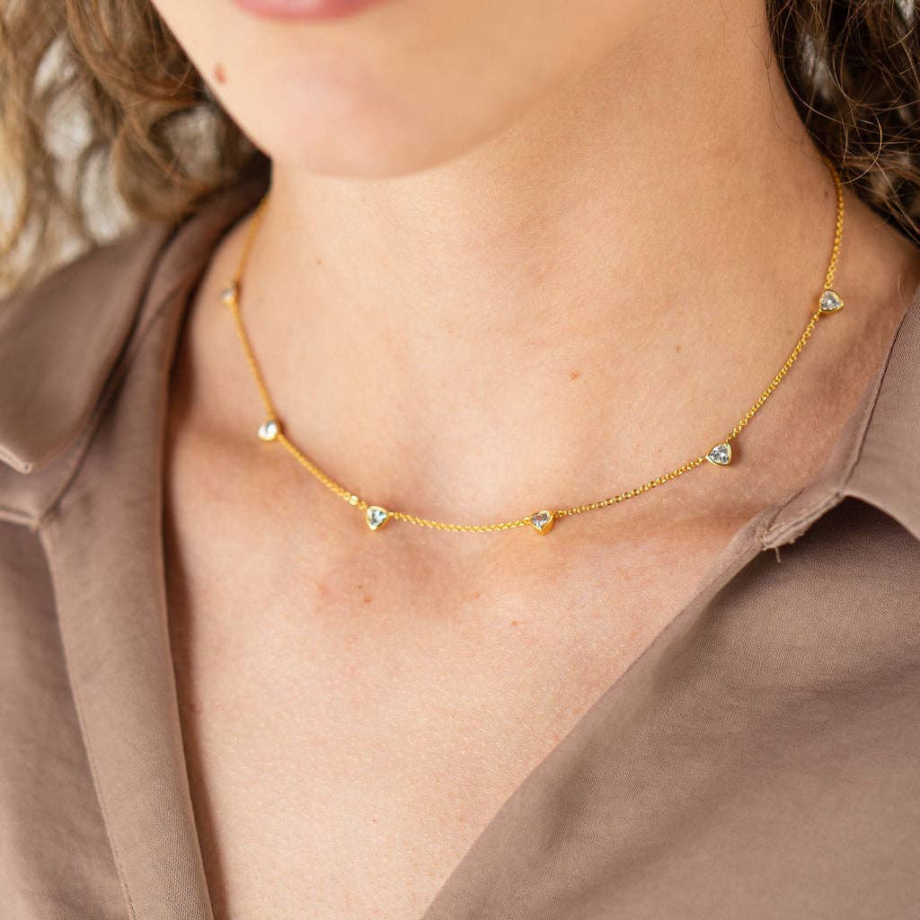 18K Gold Triangle Drop Necklace - Grayce's Boutique