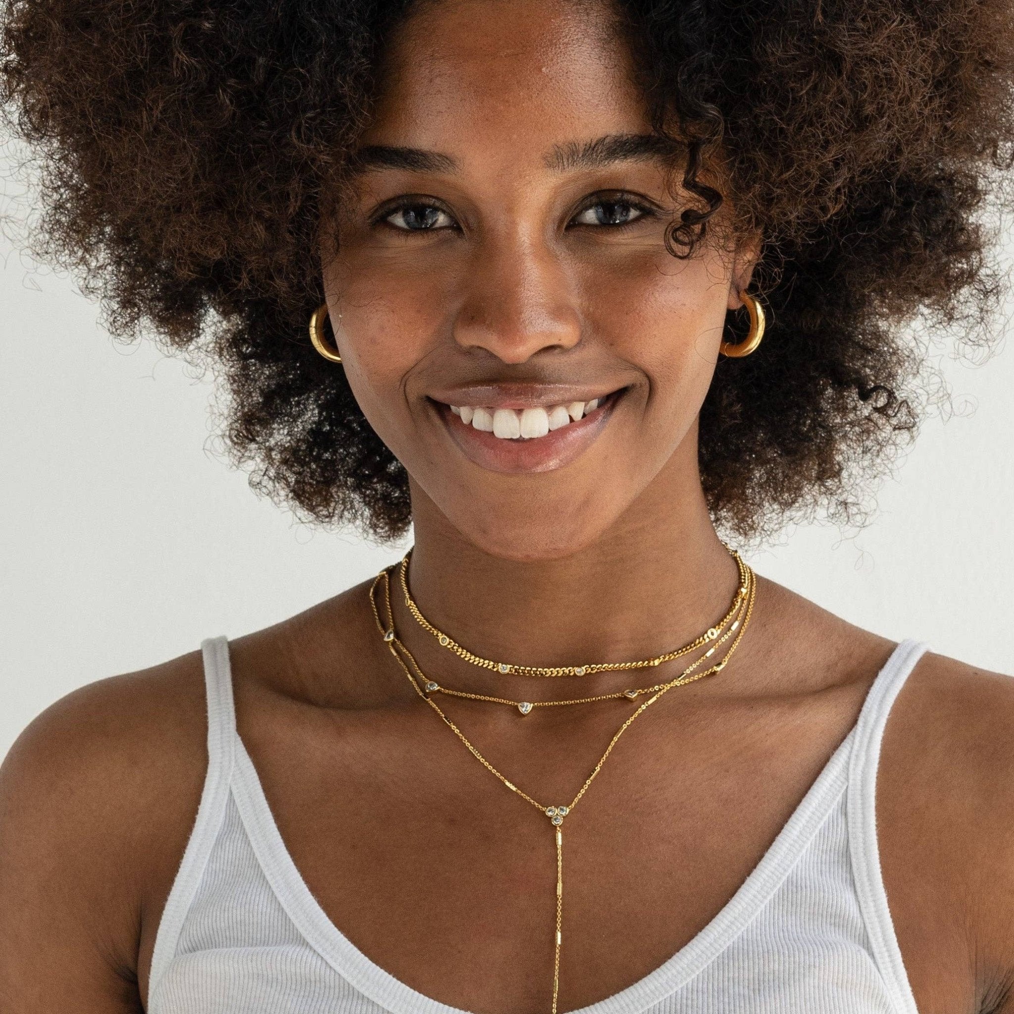 18K Gold Triangle Drop Necklace - Grayce's Boutique