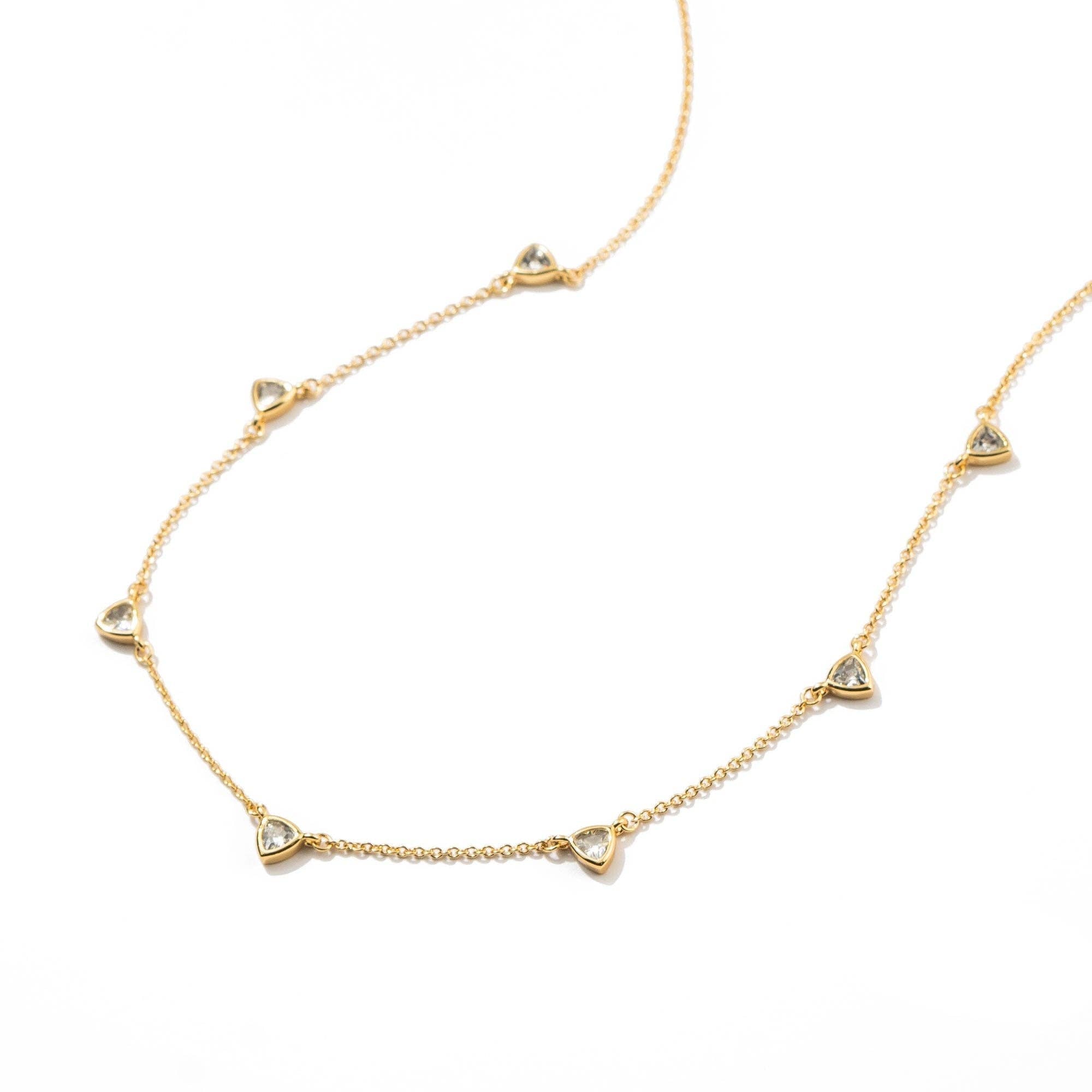 18K Gold Triangle Drop Necklace - Grayce's Boutique