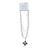 Silver Cross Multi Necklace