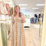 Plaid  Blue Orange Dress