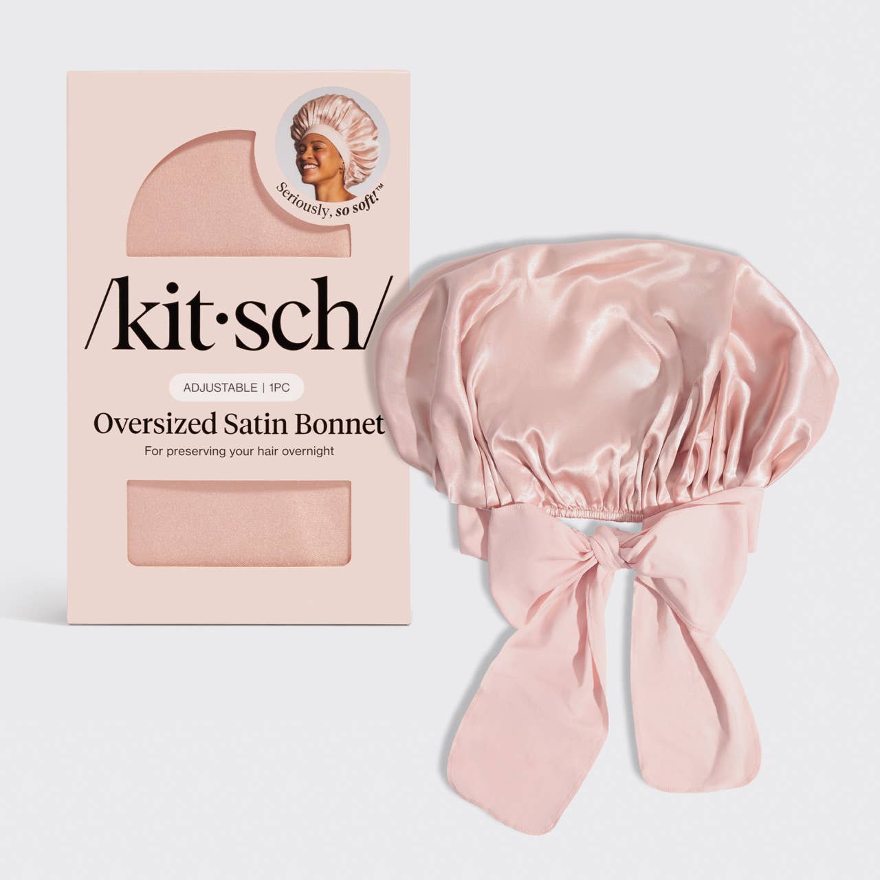 Adjustable Oversized Satin Bonnet- Blush - Grayce's Boutique