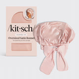 Adjustable Oversized Satin Bonnet- Blush - Grayce's Boutique