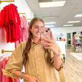All I Want Brown Scalloped Top - Grayce's Boutique