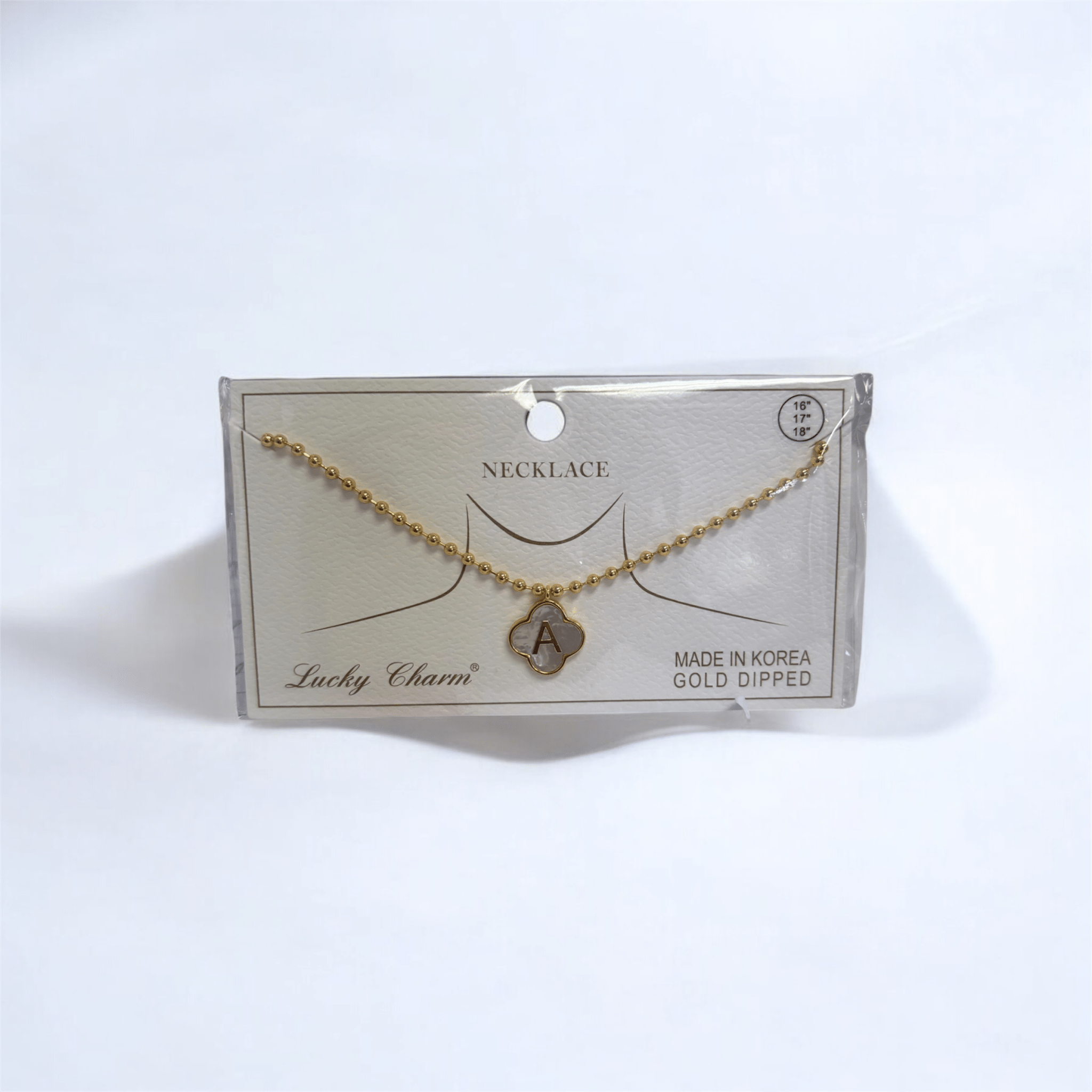 Beaded Clover Initial Necklace - MainStreet Clothing Co.