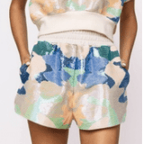 Beige, Blue, & Green Full Sequin Camo Shorts | Queen of Sparkles - MainStreet Clothing Co.