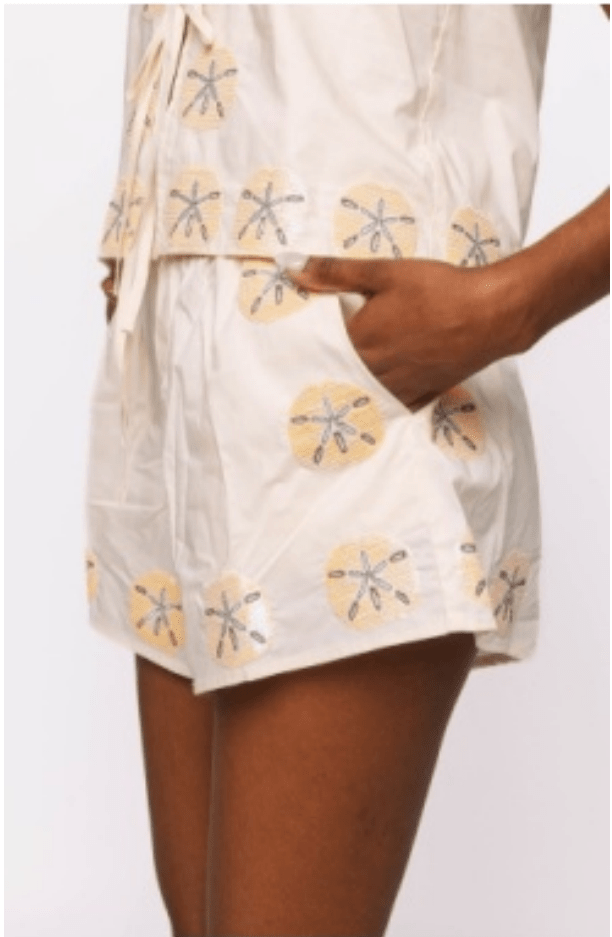 Beige Sand Dollar Cotton Short | Queen of Sparkles - MainStreet Clothing Co.