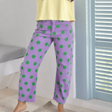 Bold Purple Polka Dot Barrel Pants - Poppy & Pine - Grayce's Boutique