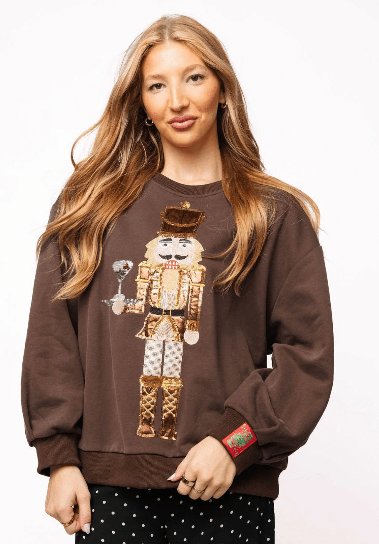 Brown Espresso Martini Nutcracker Sweatshirt | Queen of Sparkles - MainStreet Clothing Co.