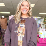 Brown Espresso Martini Nutcracker Sweatshirt | Queen of Sparkles - MainStreet Clothing Co.
