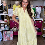 Butter Yellow Eyelet Midi - Grayce's Boutique