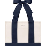 Canvas Oxford Navy Bow Tote | CaseMate - Grayce's Boutique