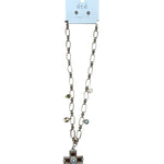 a cross charm necklace.