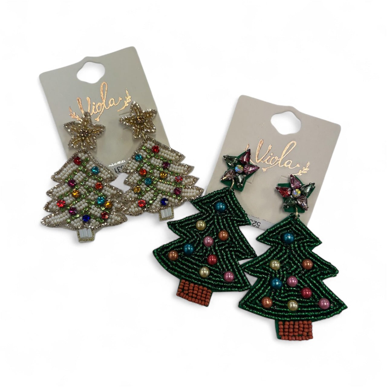 Classic Beaded Christmas Tree Earrings - MainStreet Clothing Co.