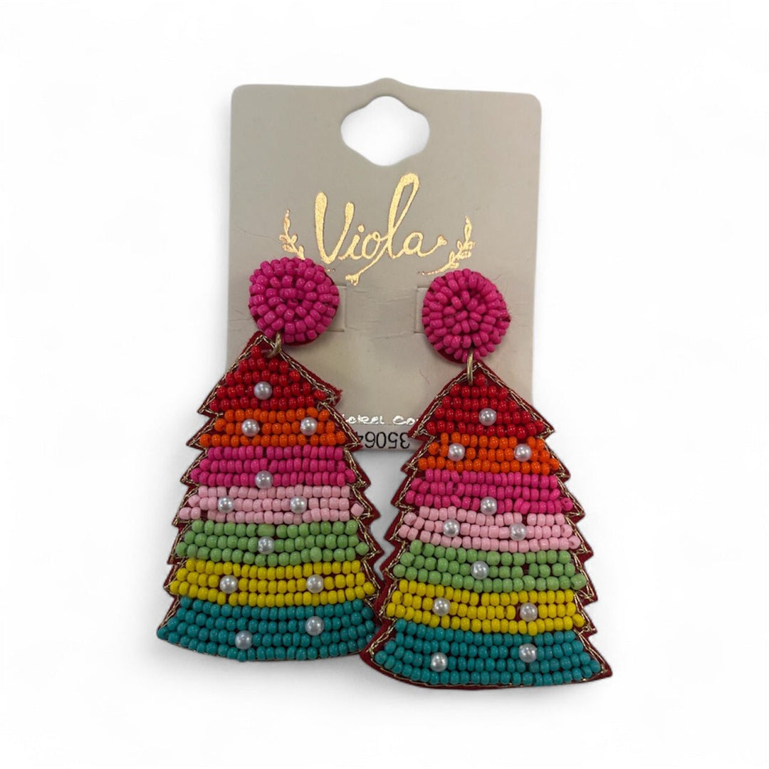 Colorful Christmas Tree Earrings - MainStreet Clothing Co.