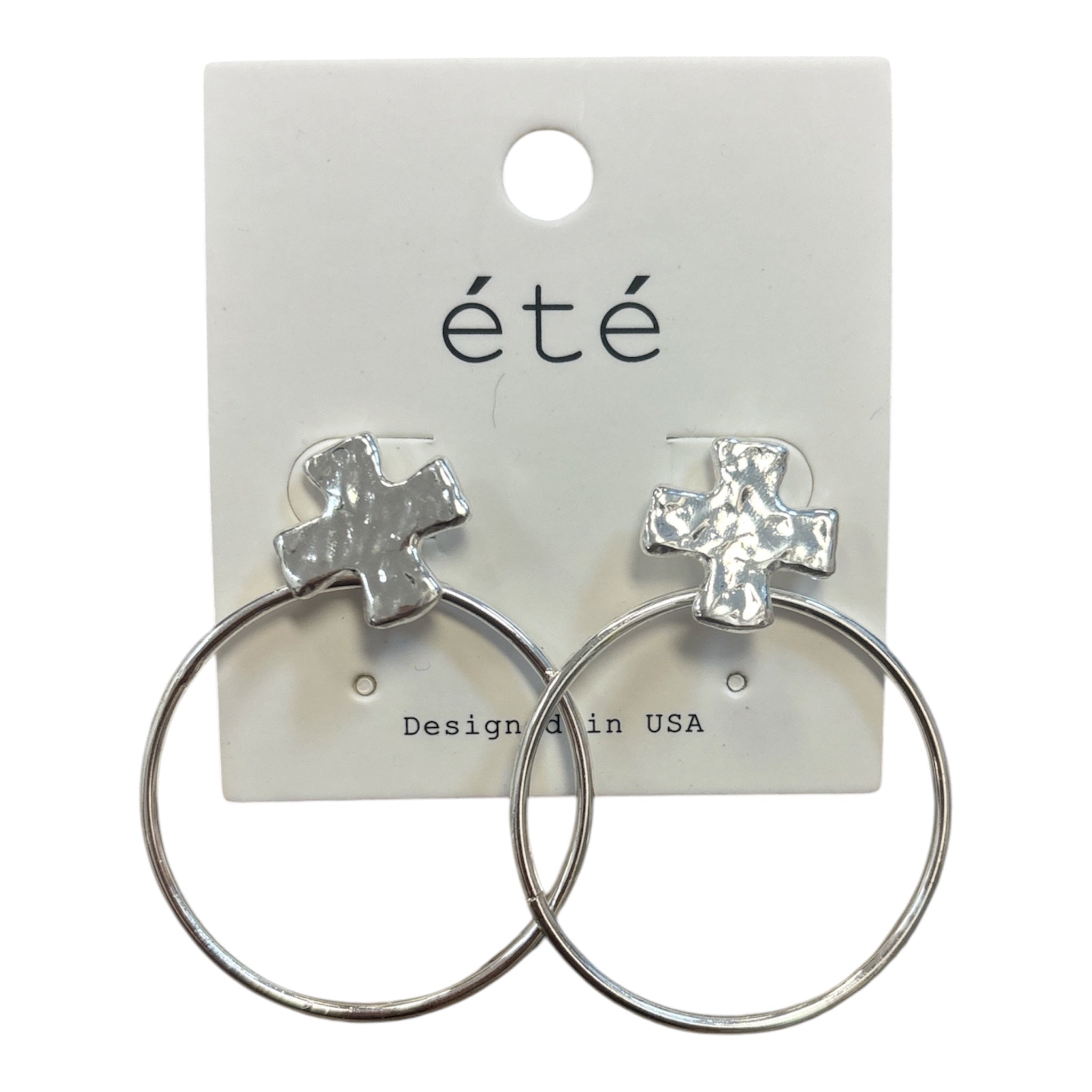 Cross Hoop Earring - Grayce's Boutique