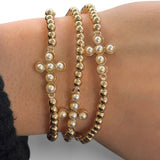 Cross Pearl Bracelet Stack - MainStreet Clothing Co.