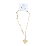 Cross Pearl Necklace Set - Grayce's Boutique