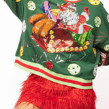 Dark Green Vintage Jingle Bell Santa Sweatshirt | Queen of Sparkles - MainStreet Clothing Co.