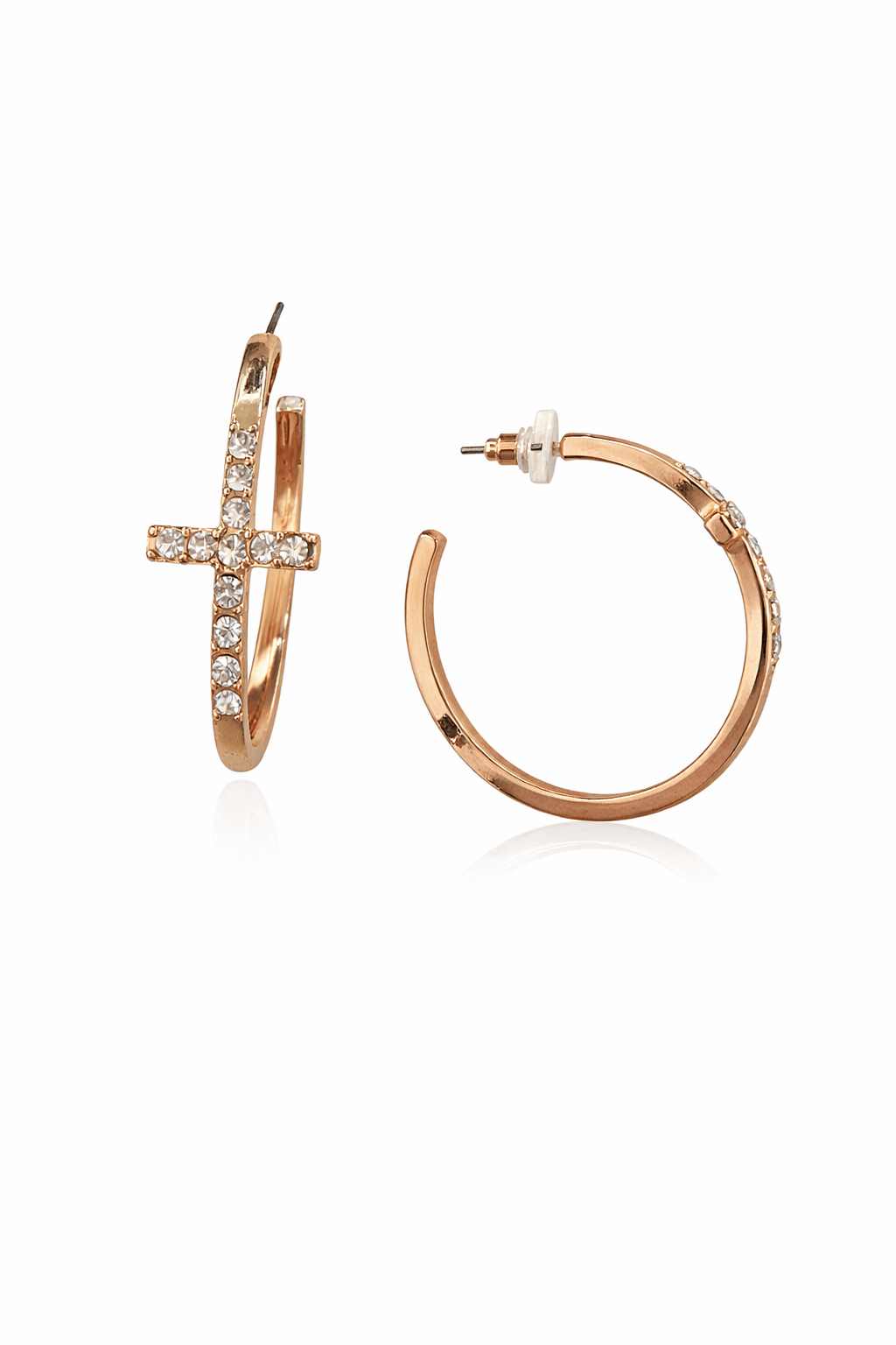 Diamond Cross Hoop - Grayce's Boutique