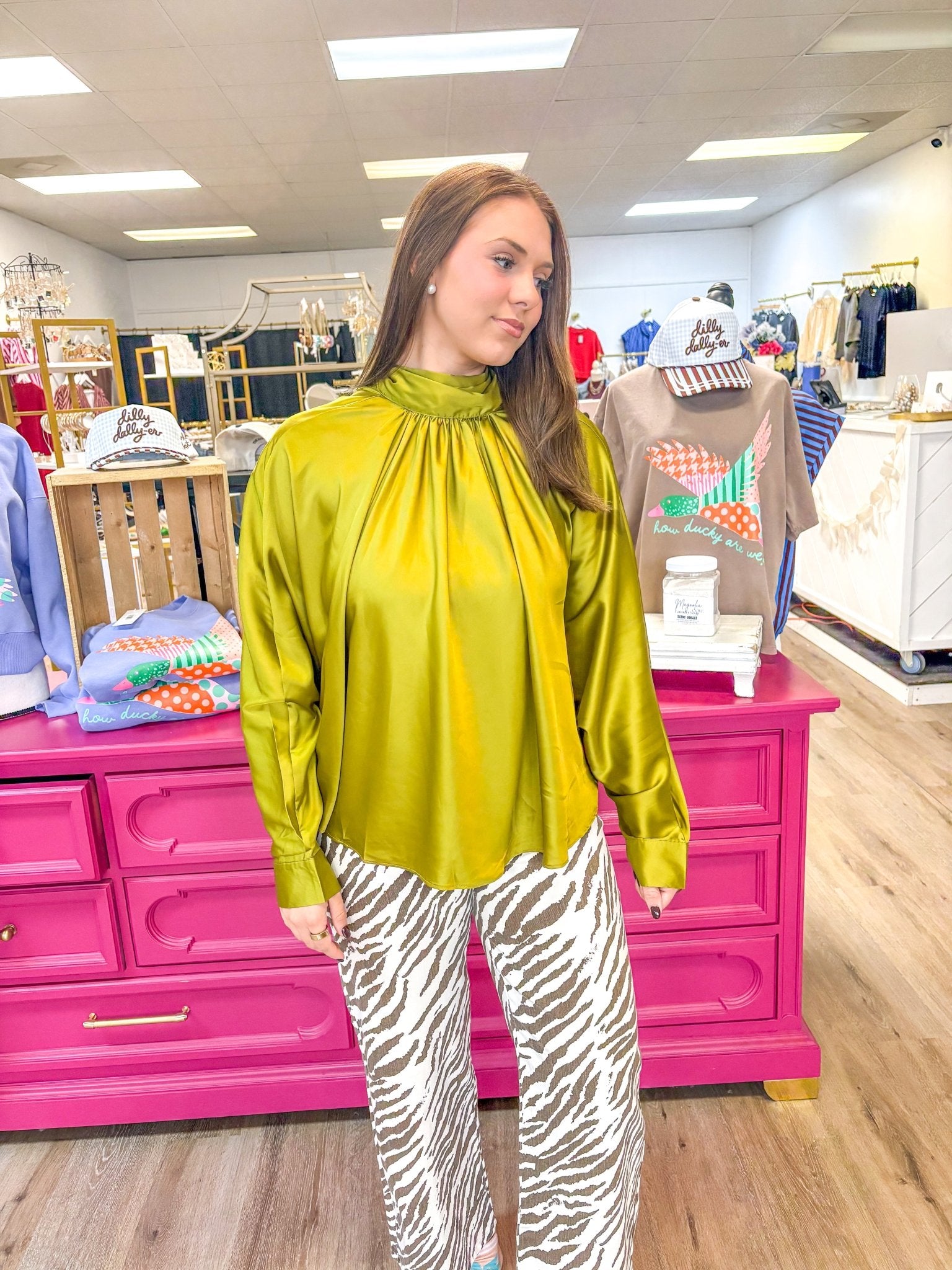 Easy Start Lime Blouse - Grayce's Boutique