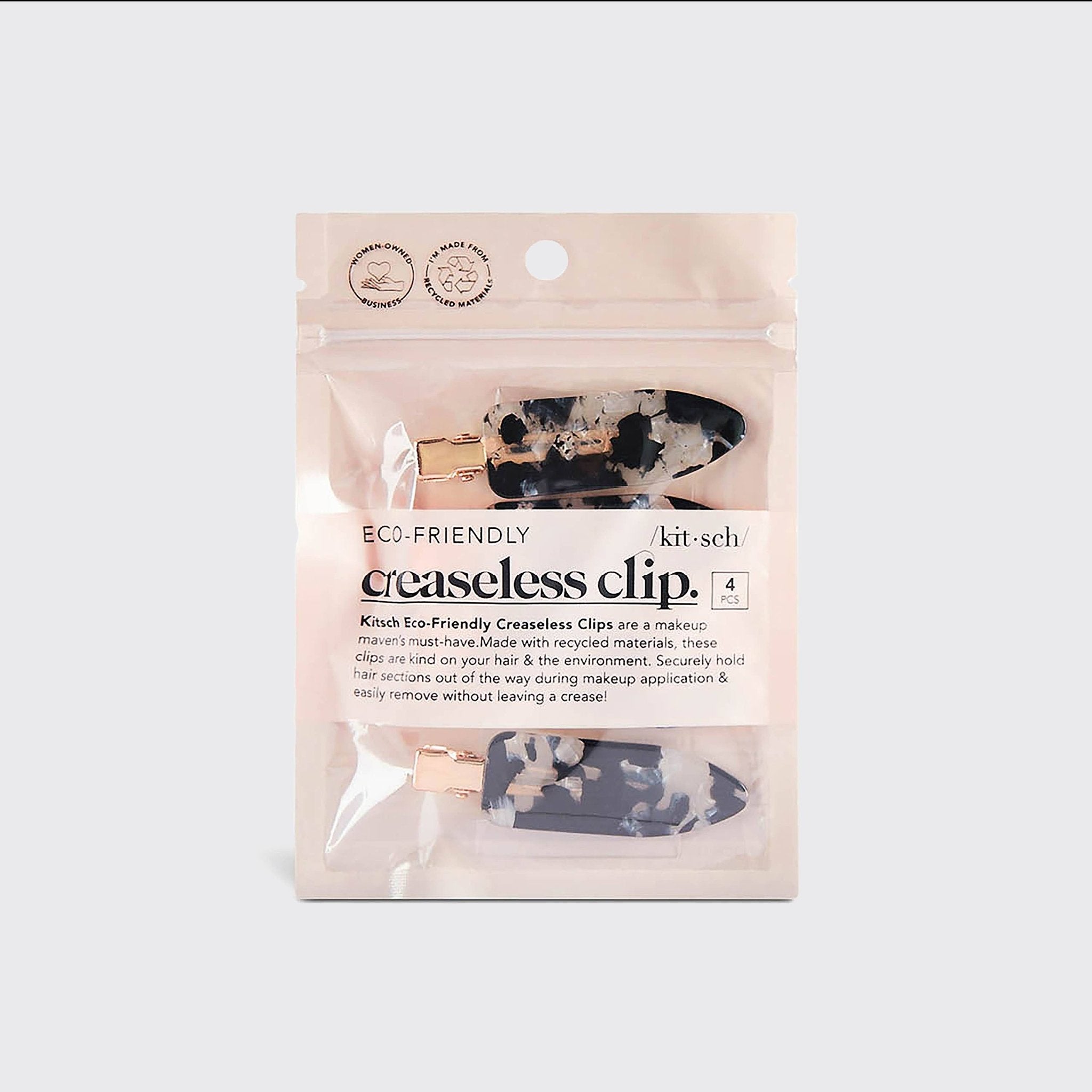Eco-Friendly Creaseless Clips 4pc Set - Black Terrazzo - Grayce's Boutique