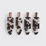 Eco-Friendly Creaseless Clips 4pc Set - Black Terrazzo - Grayce's Boutique