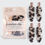 Eco-Friendly Creaseless Clips 4pc Set - Black Terrazzo - Grayce's Boutique