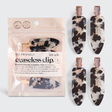 Eco-Friendly Creaseless Clips 4pc Set - Black Terrazzo - Grayce's Boutique