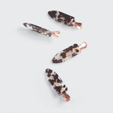 Eco-Friendly Creaseless Clips 4pc Set - Black Terrazzo - Grayce's Boutique