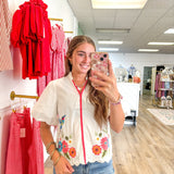 Ella Embroidered Top - Grayce's Boutique