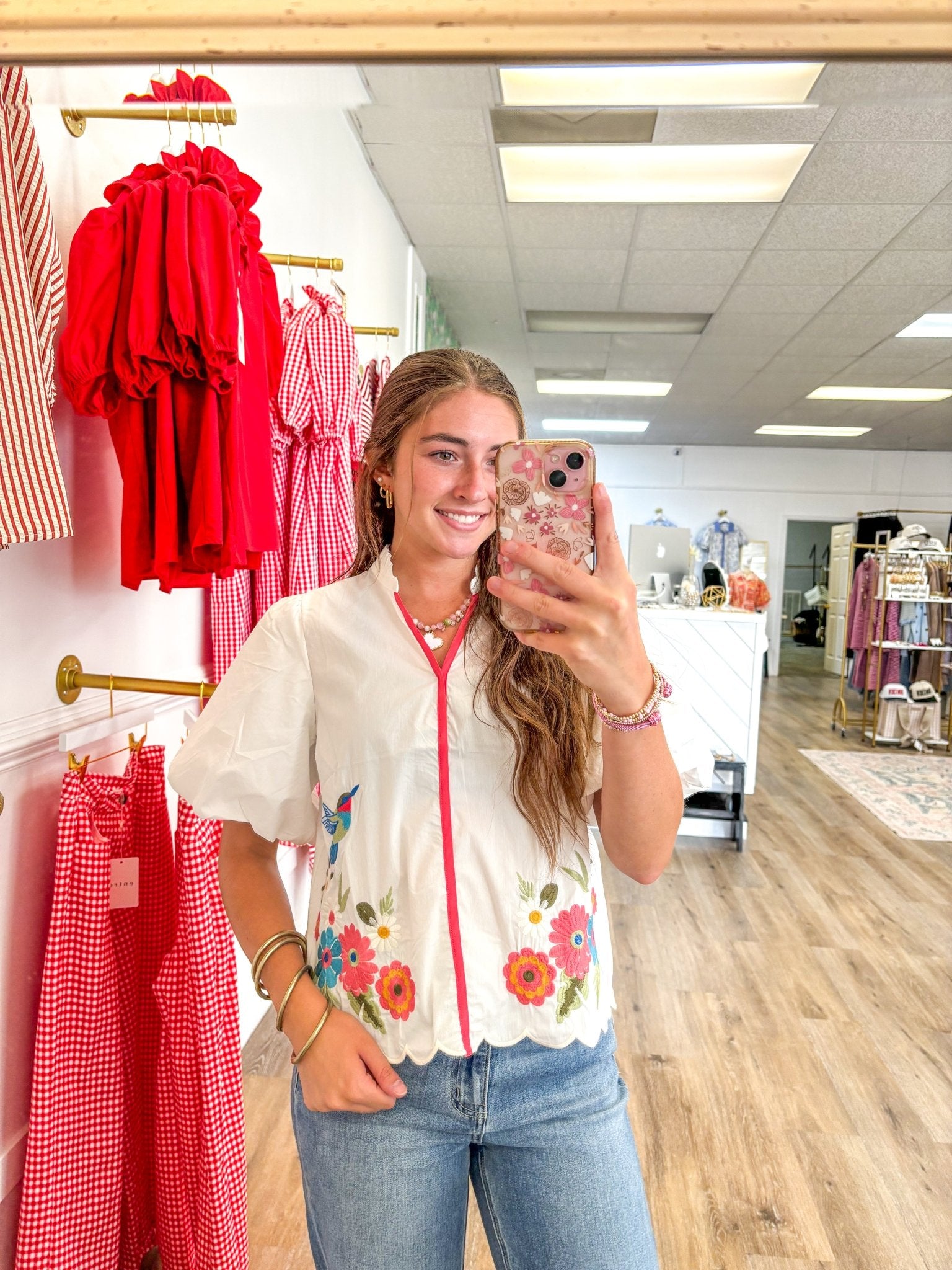 Ella Embroidered Top - Grayce's Boutique