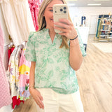 Getting Started Green Floral Top - Grayce's Boutique