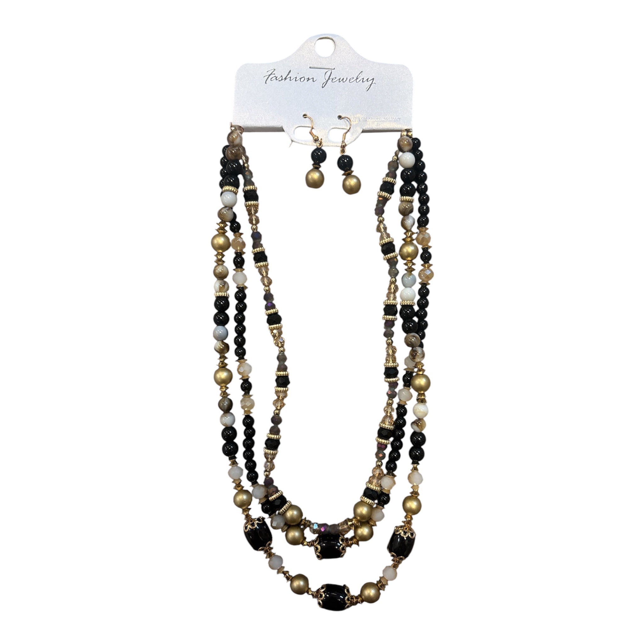Give It Time Black Multi Necklace Set - Grayce's Boutique
