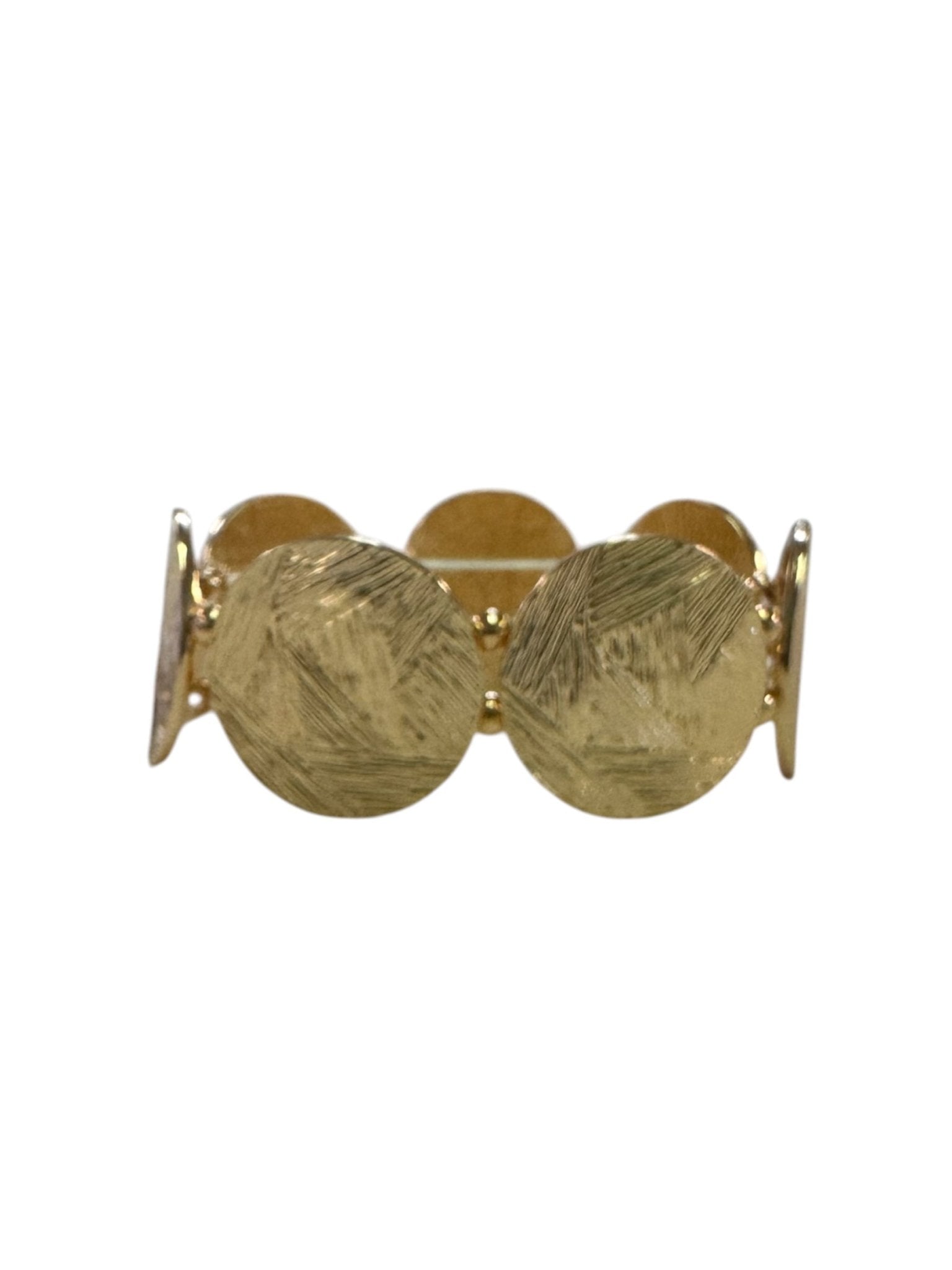 Gold Scratched Disc Bracelet - Grayce's Boutique