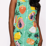 Green Gingham Fruit Button Up Tank Dress | Queen of Sparkles - MainStreet Clothing Co.