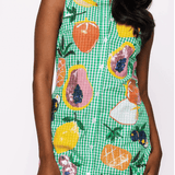 Green Gingham Fruit Button Up Tank Dress | Queen of Sparkles - MainStreet Clothing Co.
