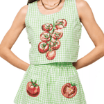 Green Gingham Tomato Pocket Short - Grayce's Boutique