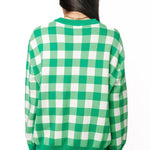 Green & White Checkered Golf Cart Sweater - Grayce's Boutique