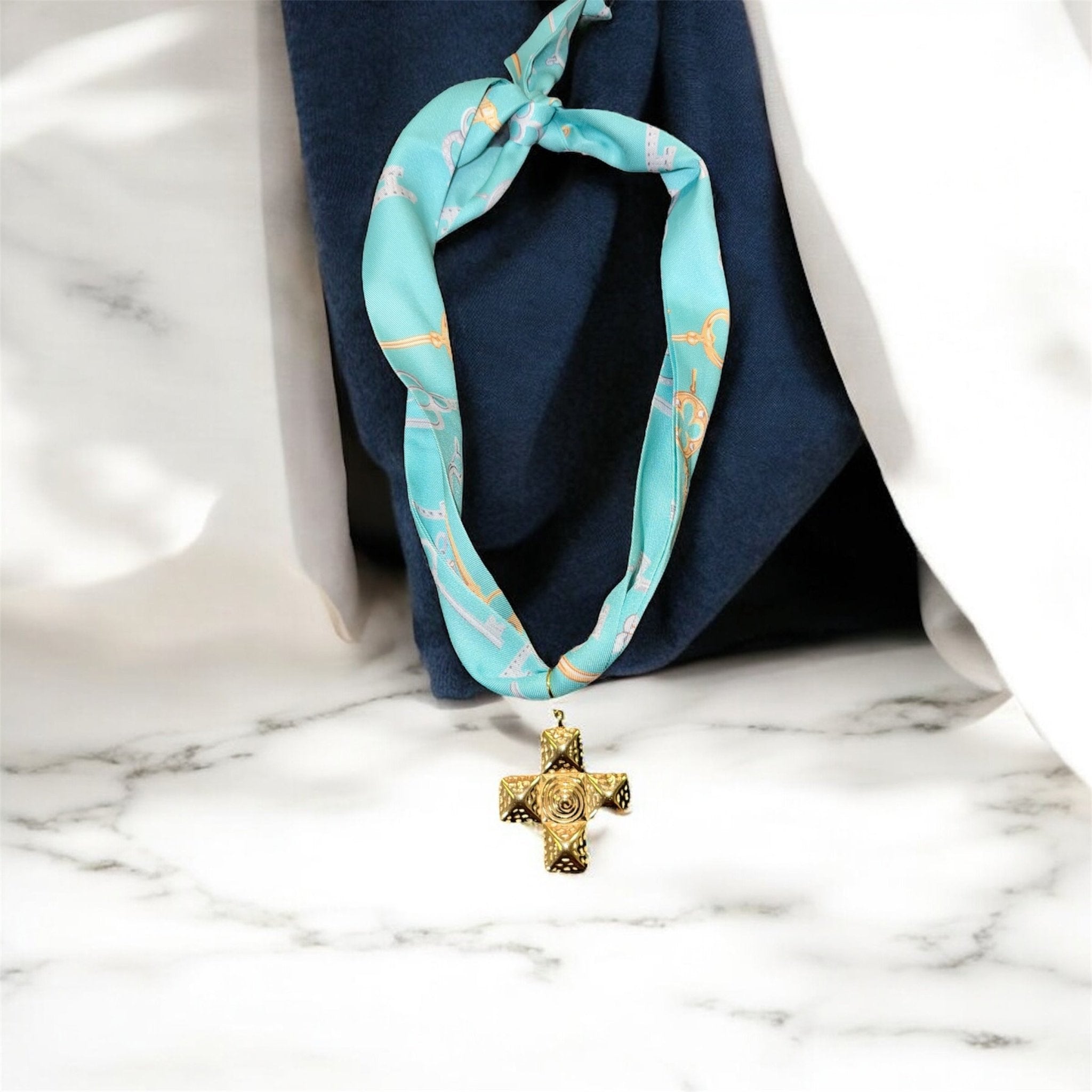 Hart Designs | Key to My Heart Cross Pendant Scarf Necklace - MainStreet Clothing Co.
