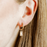 Huggie Charm Earring - Edith Clear Gold | LINNY CO - Grayce's Boutique